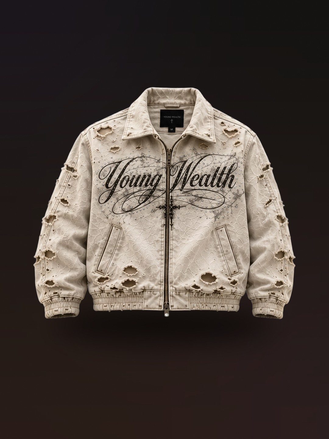 Young Wealth Distressed Jacket, front